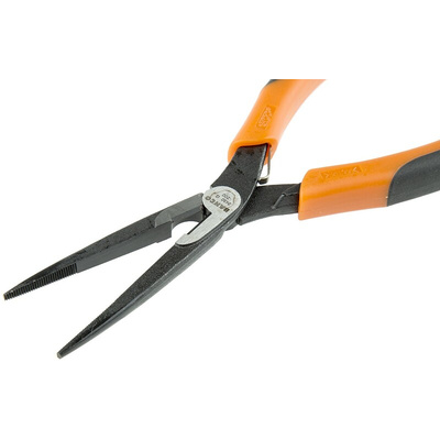 Bahco Long Nose Pliers, 200 mm Overall, Straight Tip, 74mm Jaw