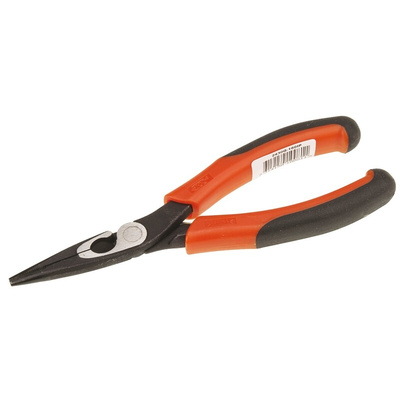 Bahco Long Nose Pliers, 160 mm Overall, Straight Tip, 50mm Jaw