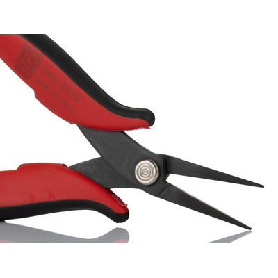 RS PRO Long Nose Pliers, 160 mm Overall, Straight Tip, 28mm Jaw