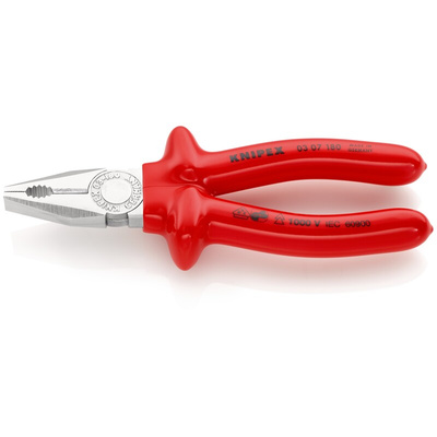 Knipex Combination Pliers, 180 mm Overall, Straight Tip, VDE/1000V