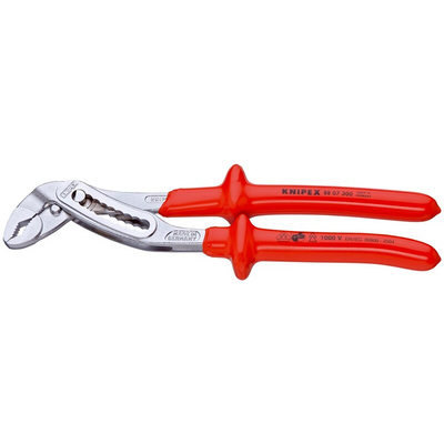 Knipex Alligator® Water Pump Pliers, 300 mm Overall, Flat, Straight Tip, VDE/1000V, 46mm Jaw