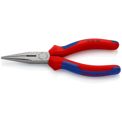 Knipex Long Nose Pliers, 160 mm Overall, Straight Tip, 50mm Jaw