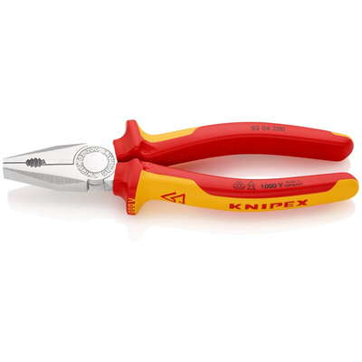 Knipex Combination Pliers, 200 mm Overall, Straight Tip, VDE/1000V