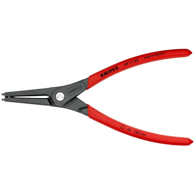 Knipex Circlip Pliers, 225 mm Overall, Straight Tip