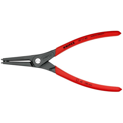 Knipex Circlip Pliers, 225 mm Overall, Straight Tip