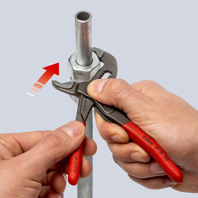 Knipex Cobra® Water Pump Pliers, 150 mm Overall, Flat, Straight Tip, 30mm Jaw