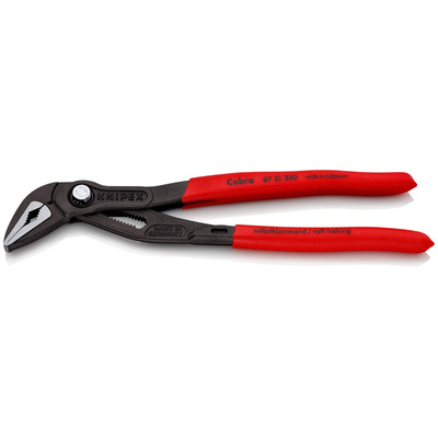 Knipex Cobra® ES Water Pump Pliers, 250 mm Overall, Flat, Straight Tip, 42mm Jaw