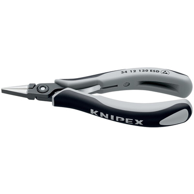 Knipex 34 12 Electronics Pliers, Flat Nose Pliers, 130 mm Overall, Straight Tip, 22mm Jaw, ESD