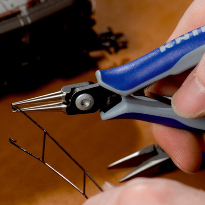Knipex 34 32 Electronics Pliers, Round Nose Pliers, 133 mm Overall, Straight Tip, 24mm Jaw
