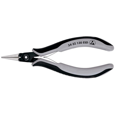 Knipex 34 32 Electronics Pliers, Round Nose Pliers, 134 mm Overall, Straight Tip, 24mm Jaw, ESD