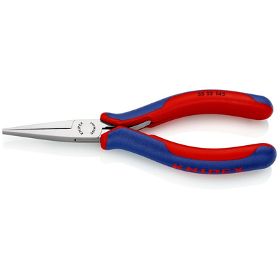 Knipex 35 52 Long Nose Pliers, 145 mm Overall, Flat, Straight Tip, 40mm Jaw