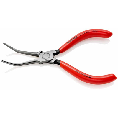 Knipex Long Nose Pliers, 160 mm Overall, Angled Tip, 55mm Jaw