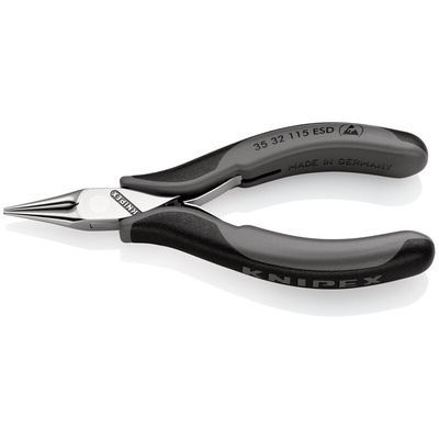 Knipex 35 32 Long Nose Pliers, 115 mm Overall, Straight Tip, 22.5mm Jaw, ESD