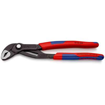 Knipex Cobra® Water Pump Pliers, 250 mm Overall, Flat, Straight Tip, 46mm Jaw