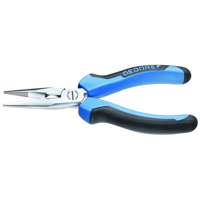 Gedore Long Nose Pliers, 200 mm Overall, Straight Tip, 75.7mm Jaw
