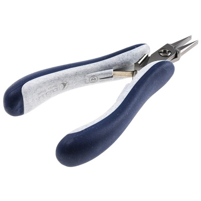 ideal-tek 25.E Electronics Pliers, Flat Nose Pliers, 135 mm Overall, Straight Tip, 10mm Jaw, ESD