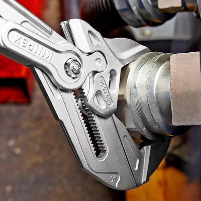 Knipex 86 03 Plier Wrench, 400 mm Overall, Flat, Straight Tip, 85mm Jaw