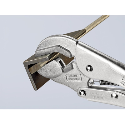 Knipex 40 14 Locking Pliers, 250 mm Overall, Angled, Straight Tip, 45mm Jaw