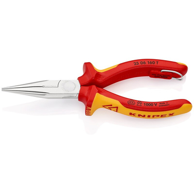Knipex Long Nose Pliers, 160 mm Overall, Straight Tip, VDE/1000V, 50mm Jaw