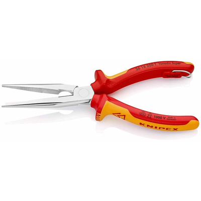 Knipex Long Nose Pliers, 200 mm Overall, Straight Tip, VDE/1000V, 73mm Jaw