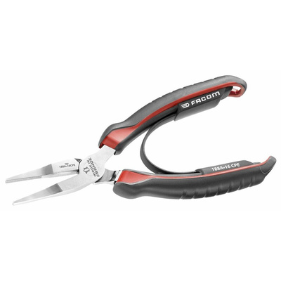 Facom Flat Nose Pliers, 160 mm Overall, Straight Tip