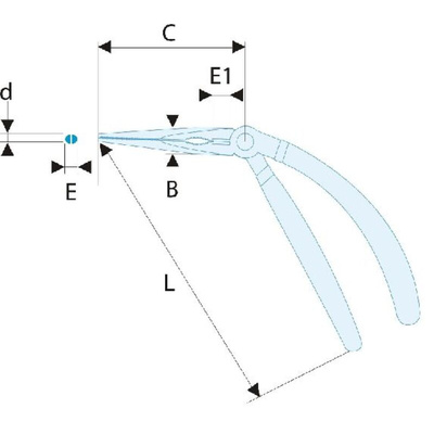 Facom Combination Pliers, 200 mm Overall, Angled Tip