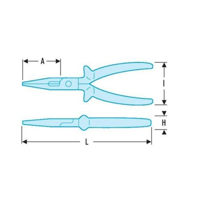 Facom Round Nose Pliers, 170 mm Overall, Straight Tip