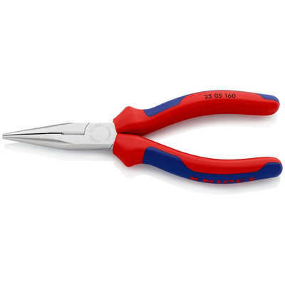 Knipex Long Nose Pliers, 160 mm Overall, Straight Tip, 50mm Jaw