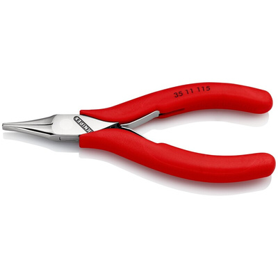 Knipex 35 11 Electronics Pliers, Flat Nose Pliers, 115 mm Overall, Flat, Straight Tip, 22.5mm Jaw
