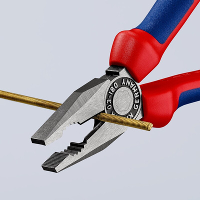 Knipex Combination Pliers, 180 mm Overall, Straight Tip