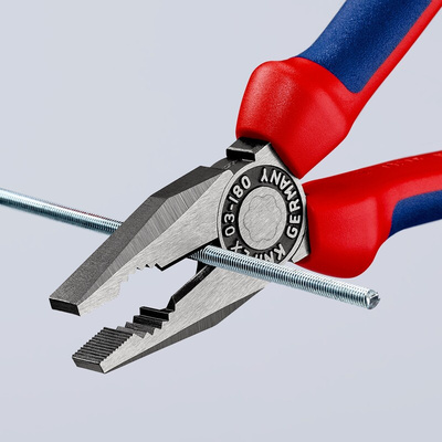 Knipex Combination Pliers, 180 mm Overall, Straight Tip