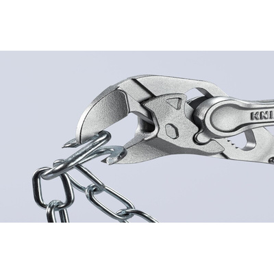 Knipex XS Plier Wrench, 100 mm Overall, Angled, Straight Tip, 21mm Jaw