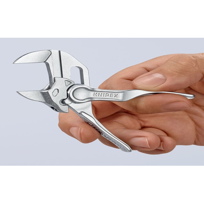 Knipex XS Plier Wrench, 100 mm Overall, Angled, Straight Tip, 21mm Jaw