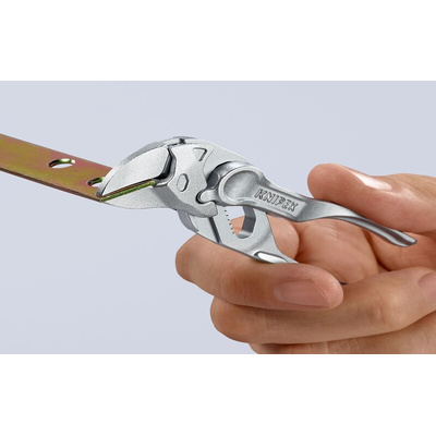 Knipex XS Plier Wrench, 100 mm Overall, Angled, Straight Tip, 21mm Jaw