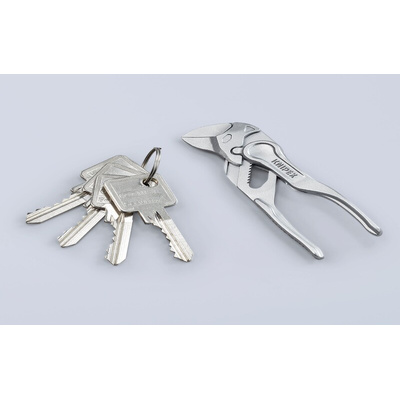 Knipex XS Plier Wrench, 100 mm Overall, Angled, Straight Tip, 21mm Jaw