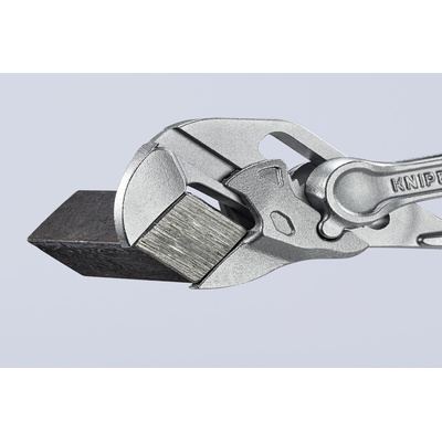 Knipex XS Plier Wrench, 100 mm Overall, Angled, Straight Tip, 21mm Jaw