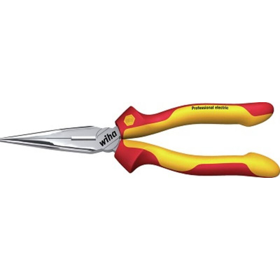 Wiha 26727 Long Nose Pliers, 200 mm Overall, Lock Grip Tip, VDE/1000V