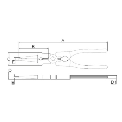 SAM Long Nose Pliers, 210 mm Overall, Straight Tip