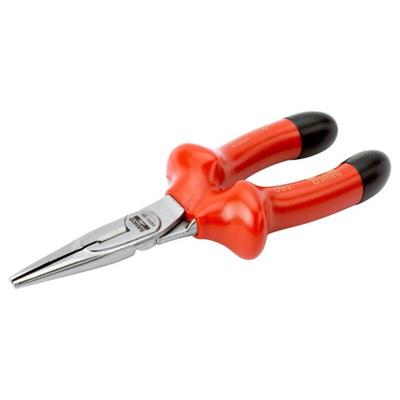 Bahco 2430V-160 Nose pliers, 160 mm Overall, Straight Tip, VDE/1000V, 49mm Jaw