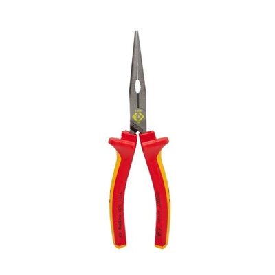 CK 431014 Flat Nose Plier, 200 mm Overall, Straight Tip, VDE/1000V, 200mm Jaw
