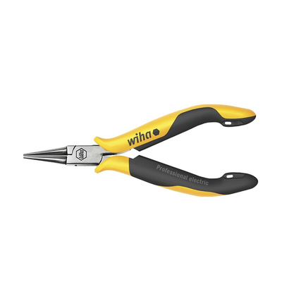 Wiha Tools 26804 Round Nose Pliers, 120 mm Overall, Flat Tip