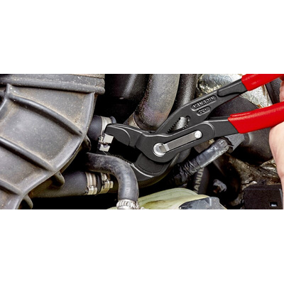 Knipex Hose Clamp Pliers, 250 mm Overall, Angled, Straight Tip