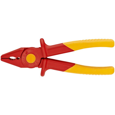 Knipex Combination Pliers, 180 mm Overall, Straight Tip, VDE/1000V