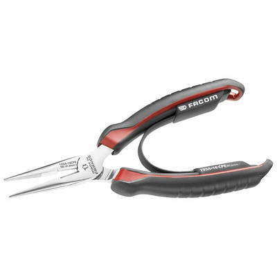 Facom Long Nose Pliers, 160 mm Overall, Straight Tip