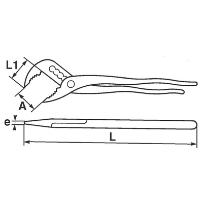 SAM Water Pump Pliers, 250 mm Overall, Bent Tip, 40mm Jaw