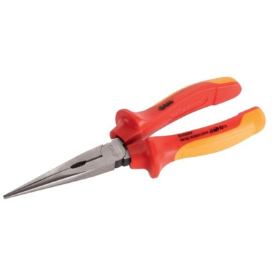 SAM Long Nose Pliers, 200 mm Overall, Straight Tip, 52mm Jaw