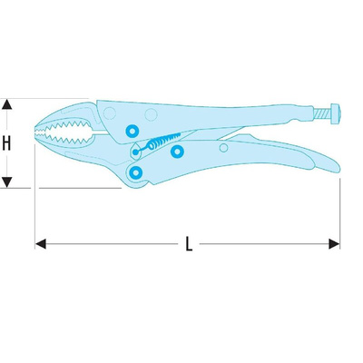 Facom Locking Pliers, 140 mm Overall, Straight Tip