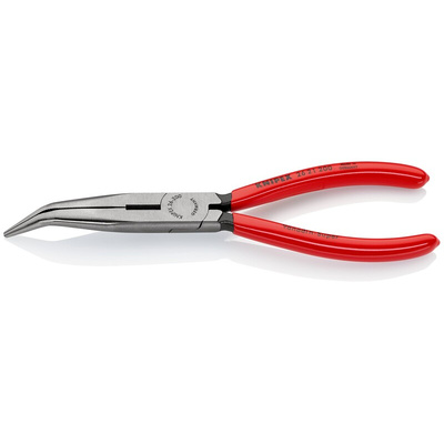Knipex Long Nose Pliers, 200 mm Overall, Angled Tip, 73mm Jaw