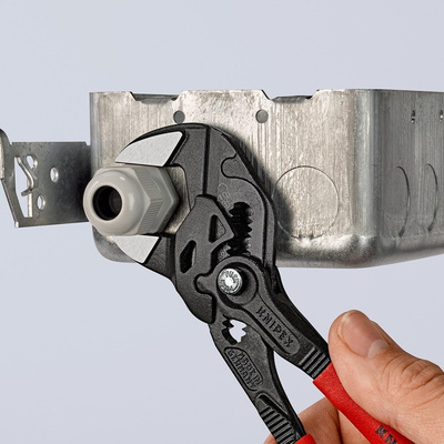 Knipex Plier Wrench, 180 mm Overall, Angled, Straight Tip, 40mm Jaw