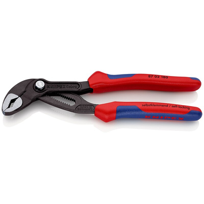 Knipex Cobra® Water Pump Pliers, 180 mm Overall, Angled, Straight Tip, 36mm Jaw